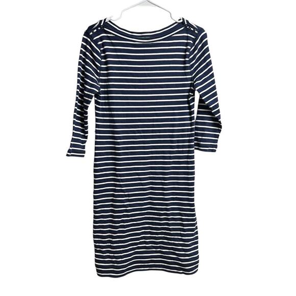 Ralph Lauren LRL Lauren Jeans Co Small Blue White Stripes Cotton Dress - Picture 1 of 9